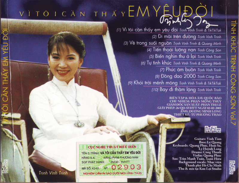Phương Nam CD - Trịnh Vĩnh Trinh Vol 7 - Vì Tôi Cần Thấy Em Yêu Đời