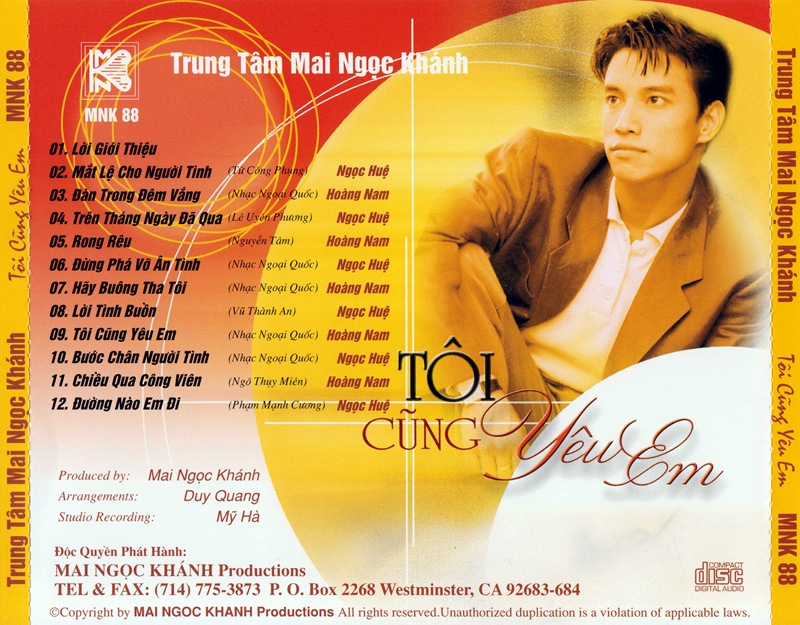 Mai Ngọc Khánh CD088 - Tôi Cũng Yêu Em