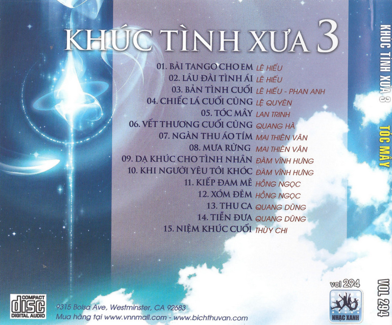 Nhạc Xanh CD294 - Tóc Mây
