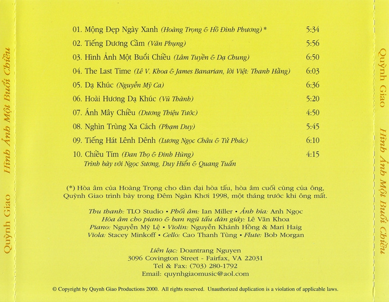 Quỳnh Giao CD - Hình Ảnh Một Buổi Chiều