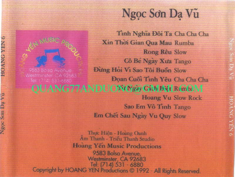 Hoàng Yến CD006 - Ngọc Sơn Dạ Vũ