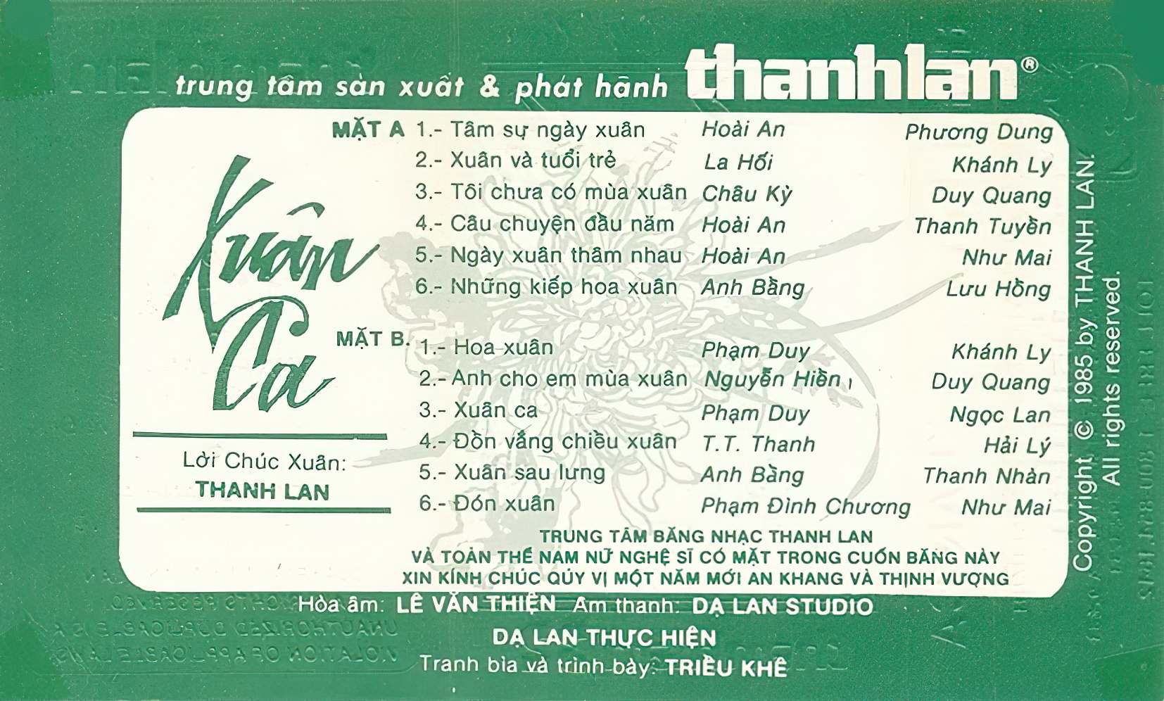Tape Thanh Lan 32 - Xuân Ca