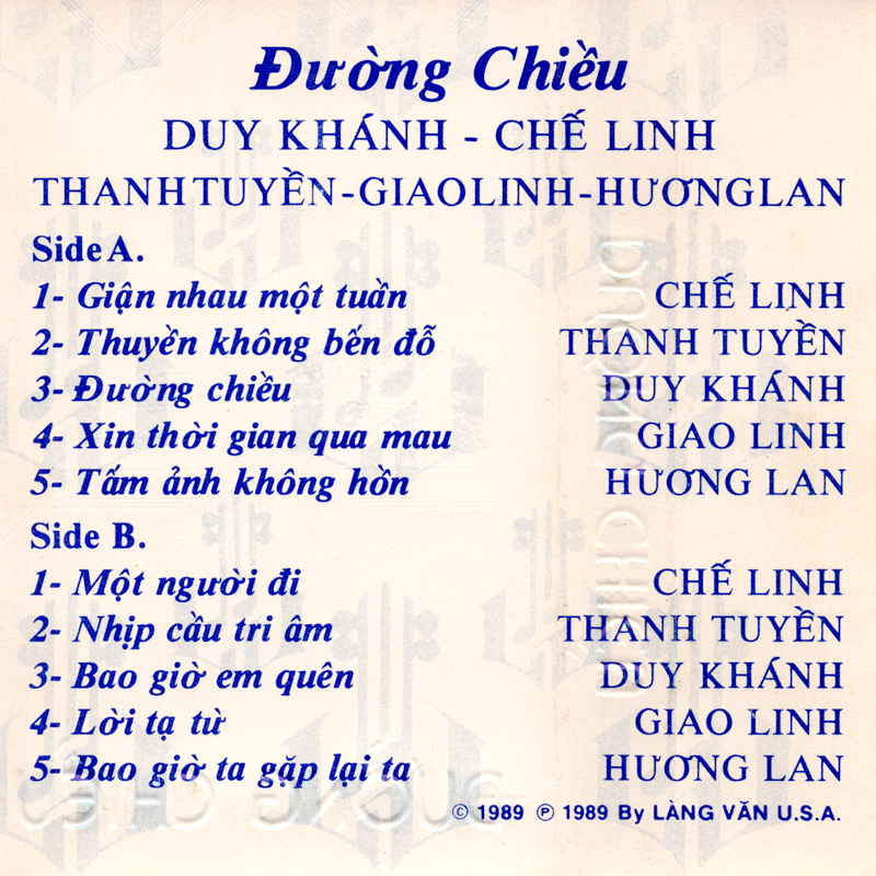 Tape Làng Văn - Đường Chiều
