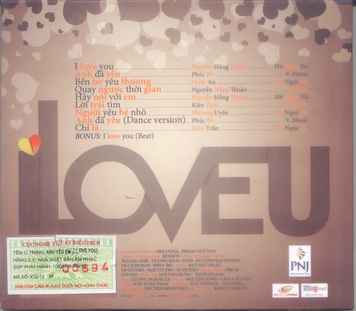 Dihavina CD - I Love U (Anh Yêu Em) - Hồ Ngọc Hà