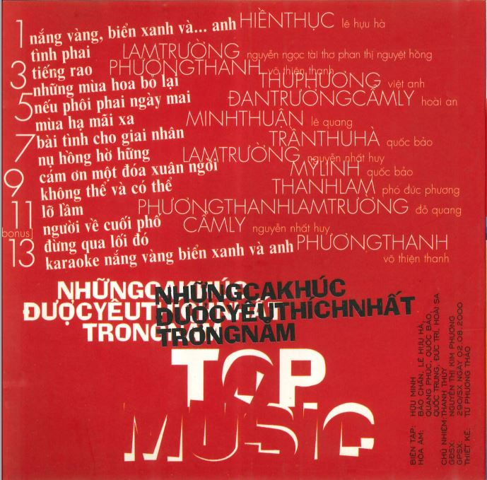 Hãng Phim Trẻ CD - Những Ca Khúc Được Yêu Thích Nhất Trong Năm 2000