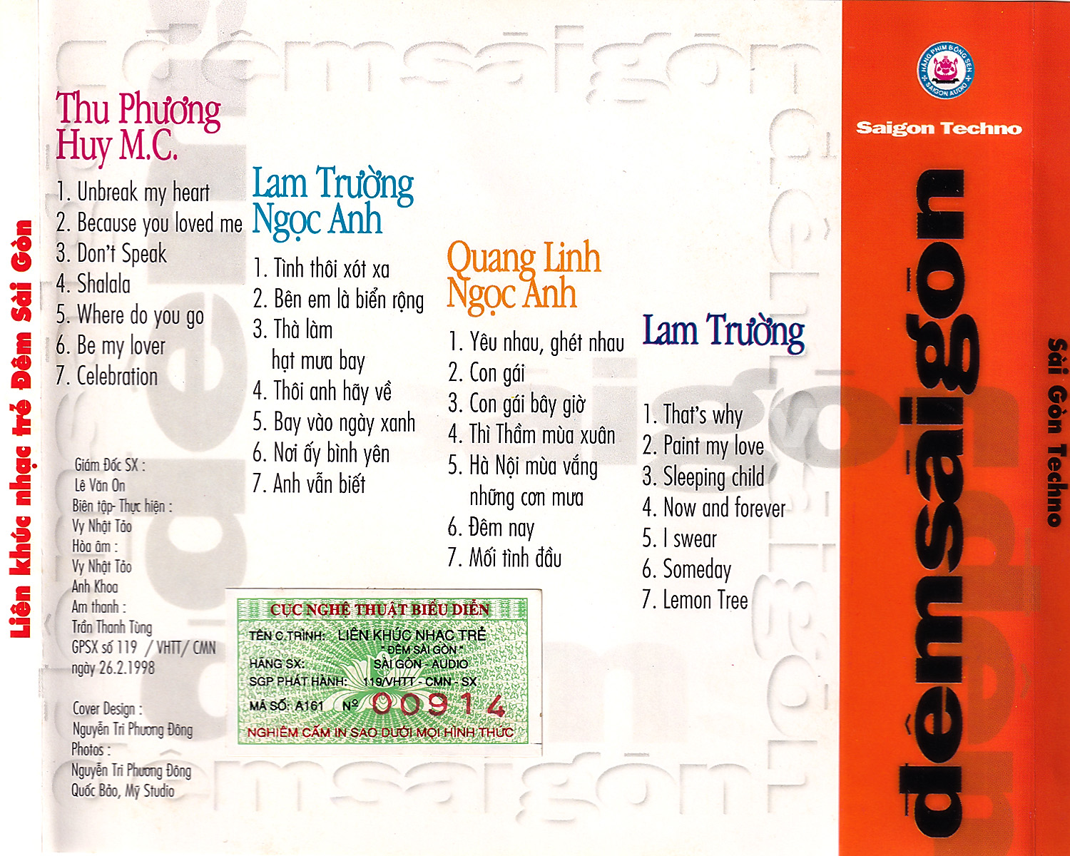 Sài Gòn CD -  Liên Khúc Nhạc Trẻ Đêm Sài Gòn