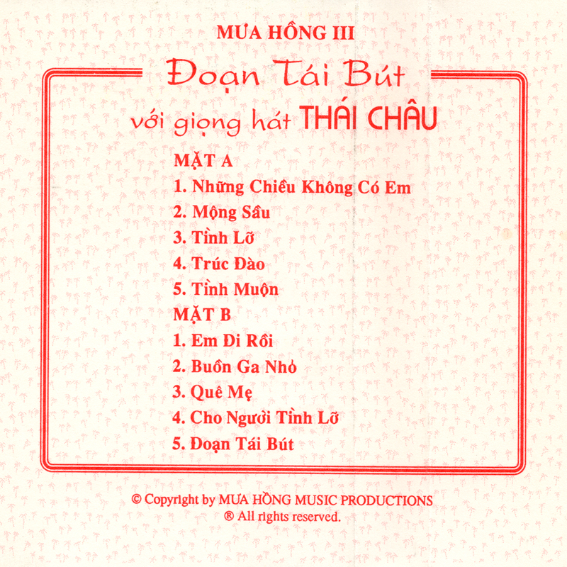Tape Mưa Hồng 3 - Đoạn Tái Bút - Thái Châu