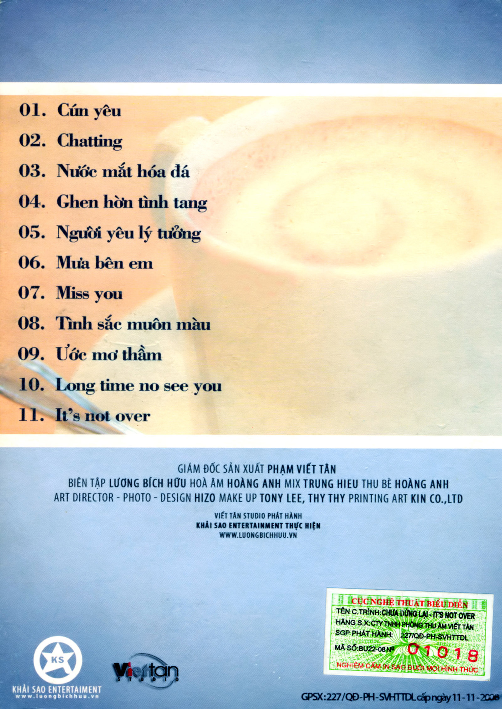 Viết Tân CD - Its Not Over (Chưa Dừng Lại) - Lương Bích Hữu