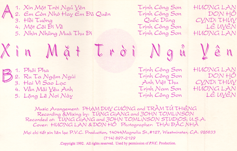 Tape PVC - Xin Mặt Trời Ngủ Yên