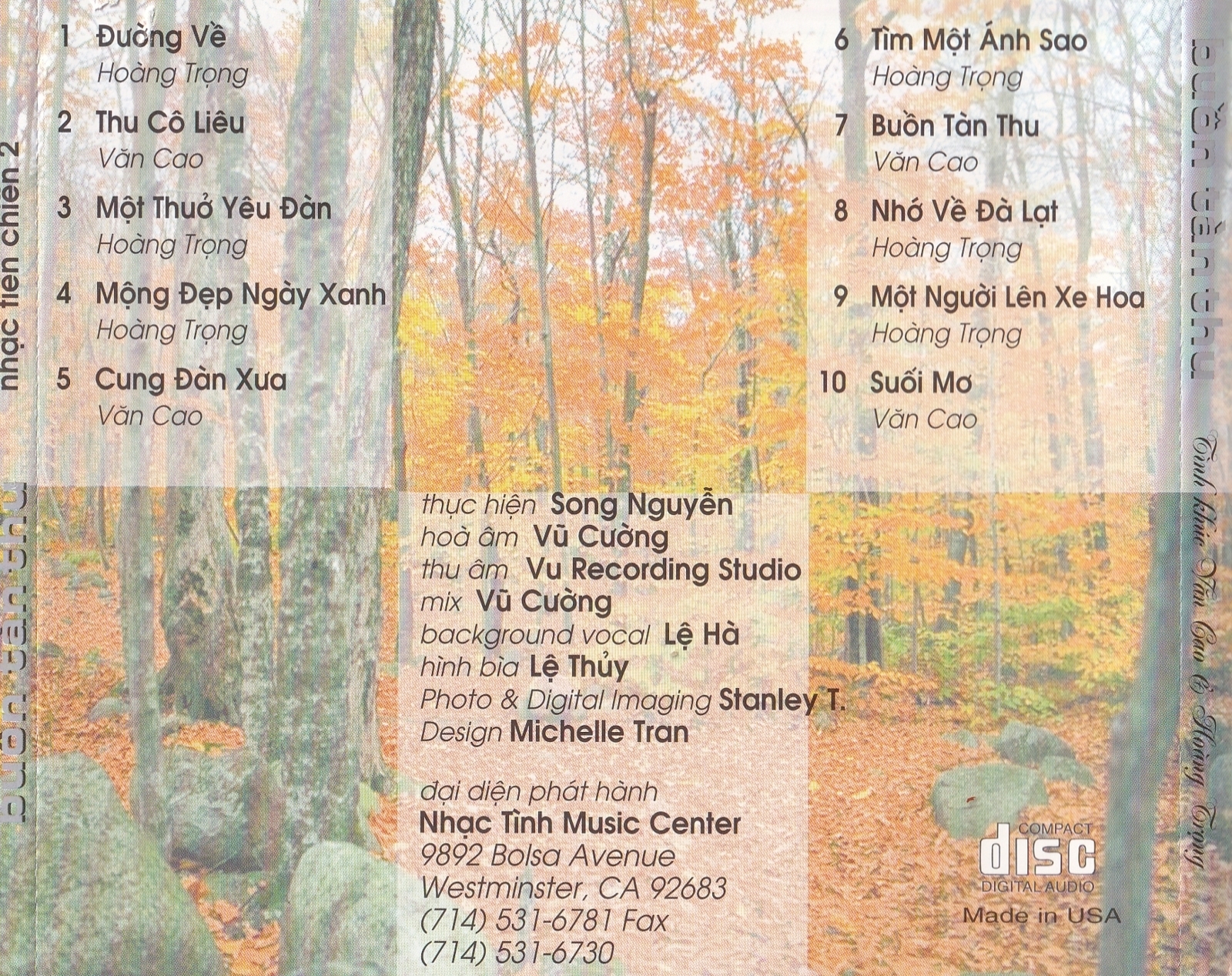 Phôi Pha CD - Buồn Tàn Thu - Tình Khúc Văn Cao & Hoàng Trọng - Lê Thủy