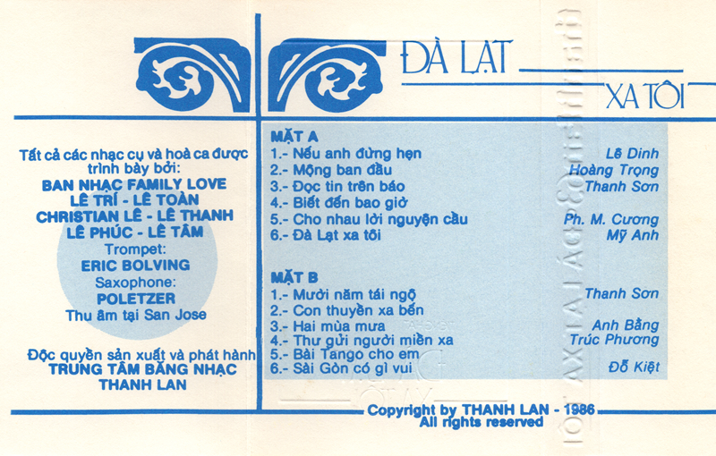 Tape Thanh Lan 63 - Đà Lạt Xa Tôi - Trúc Ly
