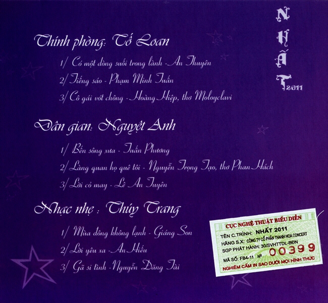 Thanh Hoa Concert CD - Nhất - Tố Loan, Nguyệt Anh, Thùy Trang