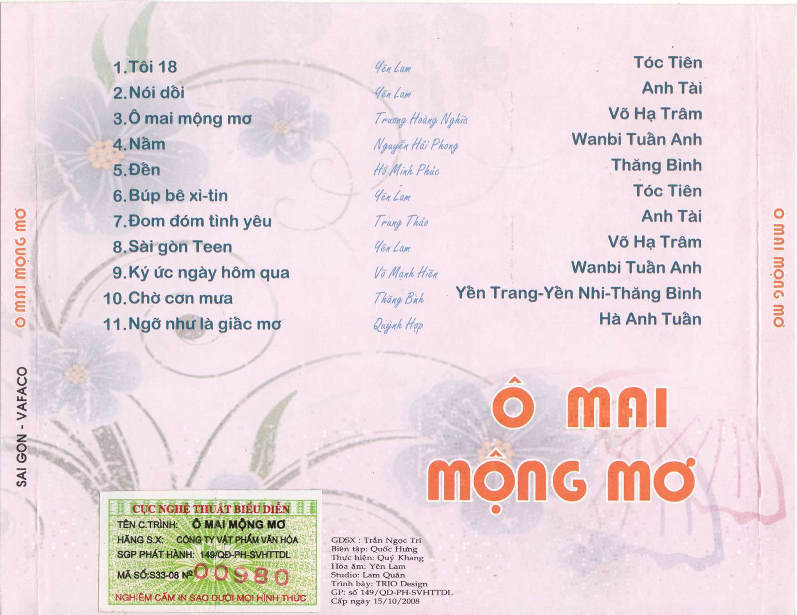 Vafaco CD - Ô Mai Mộng Mơ