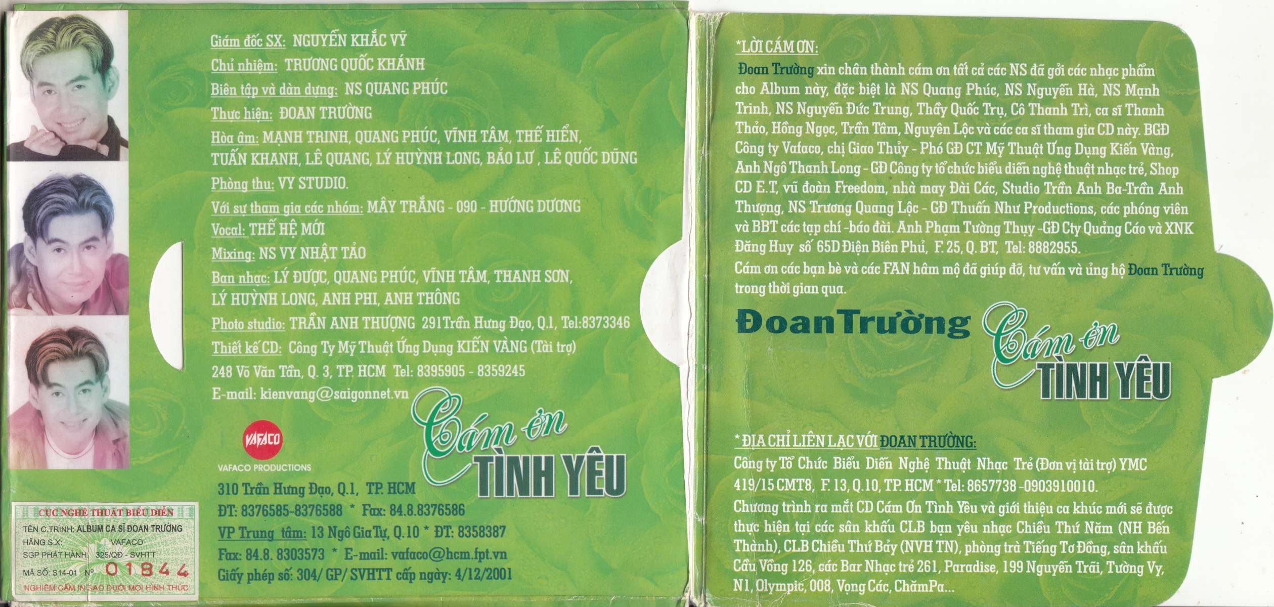 Vafaco CD - Cảm Ơn Tình Yêu - Đoan Trường