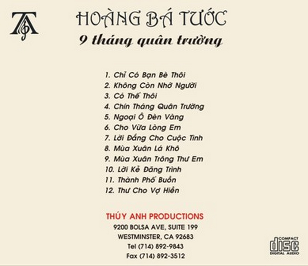 Thúy Anh CD - Hoàng Bá Tước - Chín Tháng Quân Trường