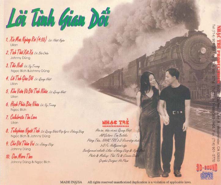 Nhạc Trẻ CD CD038 - Lời Tình Gian Dối