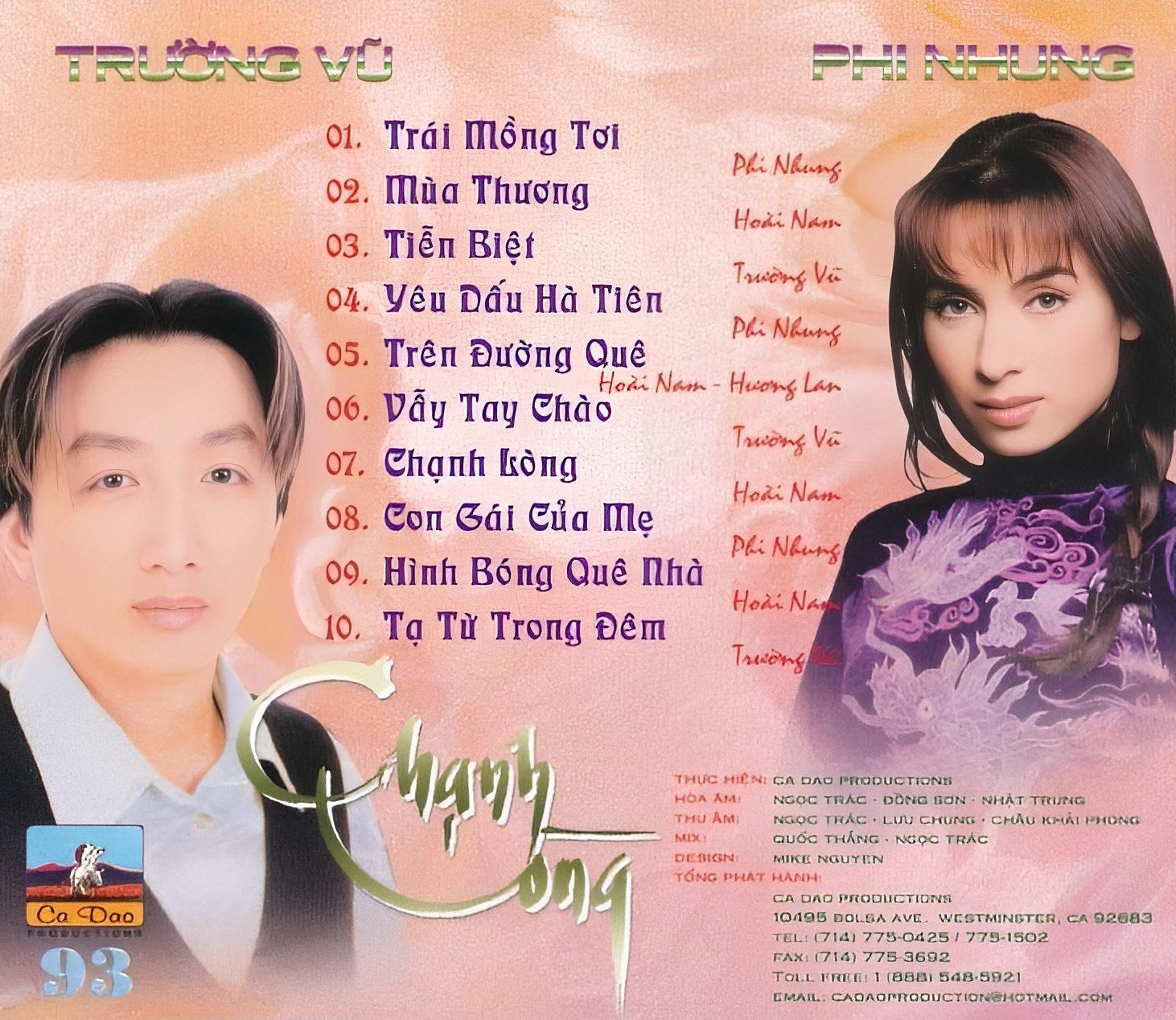 Ca Dao CD093 - Chạnh Lòng - Phi Nhung, Trường Vũ, Hoài Nam