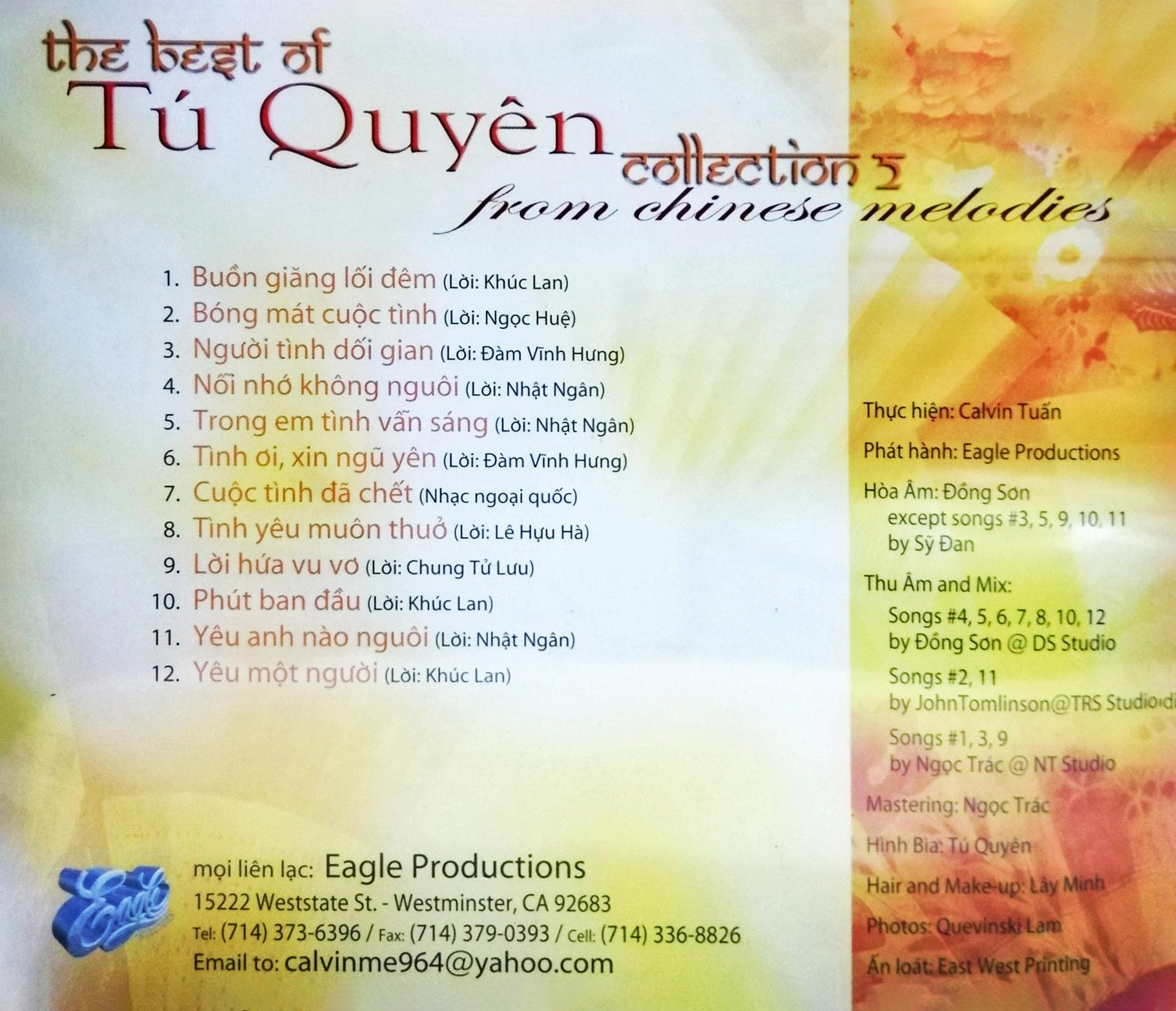 Eagle CD - The Best Of Tú Quyên Collection 2