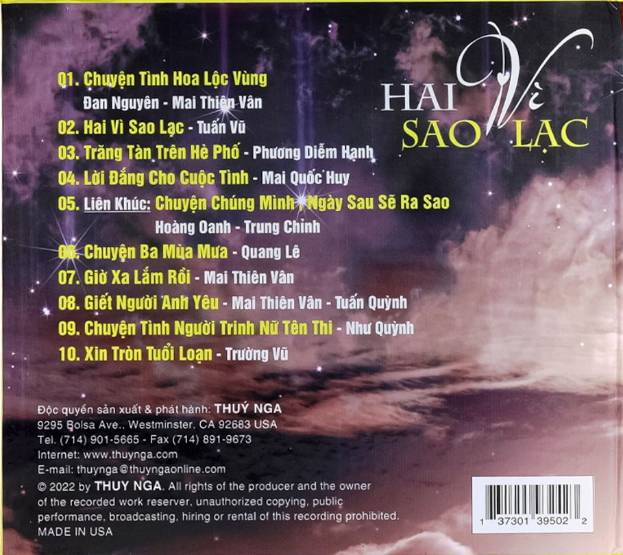 Thúy Nga CD - Hai Vì Sao Lạc