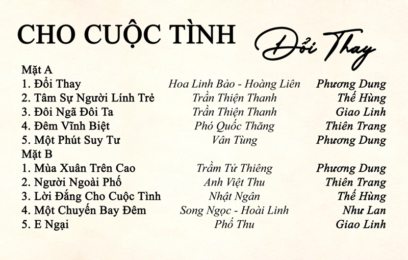 Tape Việt Nam - Cho Cuộc Tình Đổi Thay