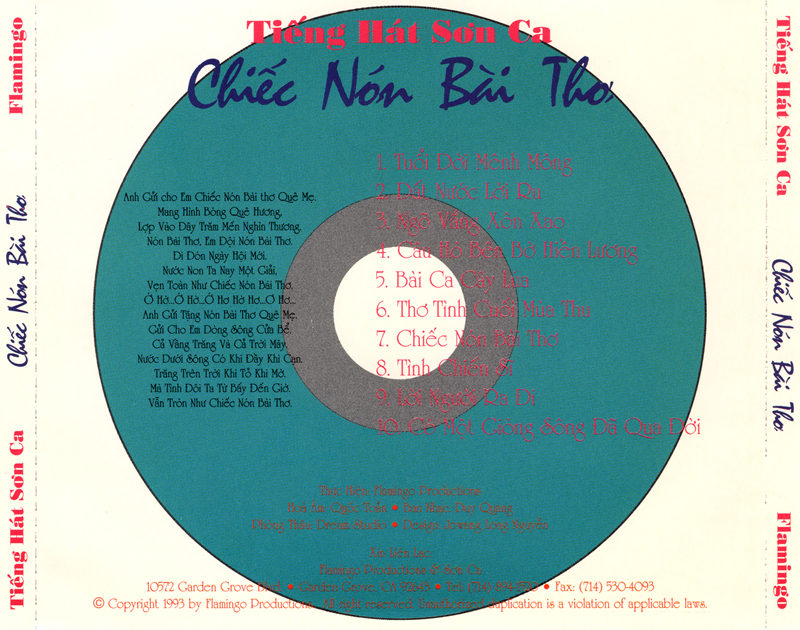 Flamingo CD - Chiếc Nón Bài Thơ - Sơn Ca