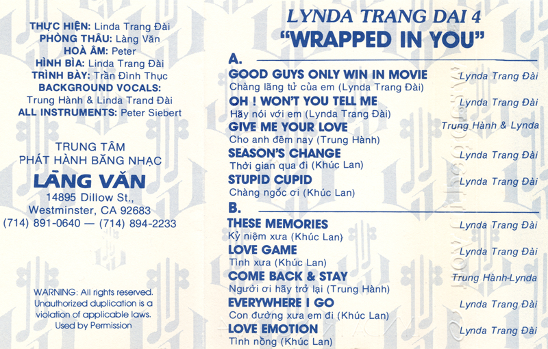 Tape Làng Văn - Doctor New Wave 6 - Wrapped In You - Lynda Trang Đài