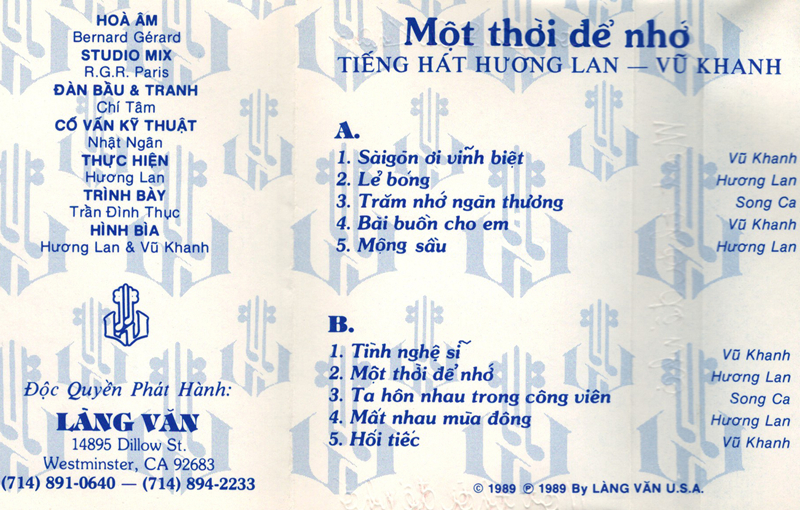Tape Làng Văn 91 - Một Thời Để Nhớ