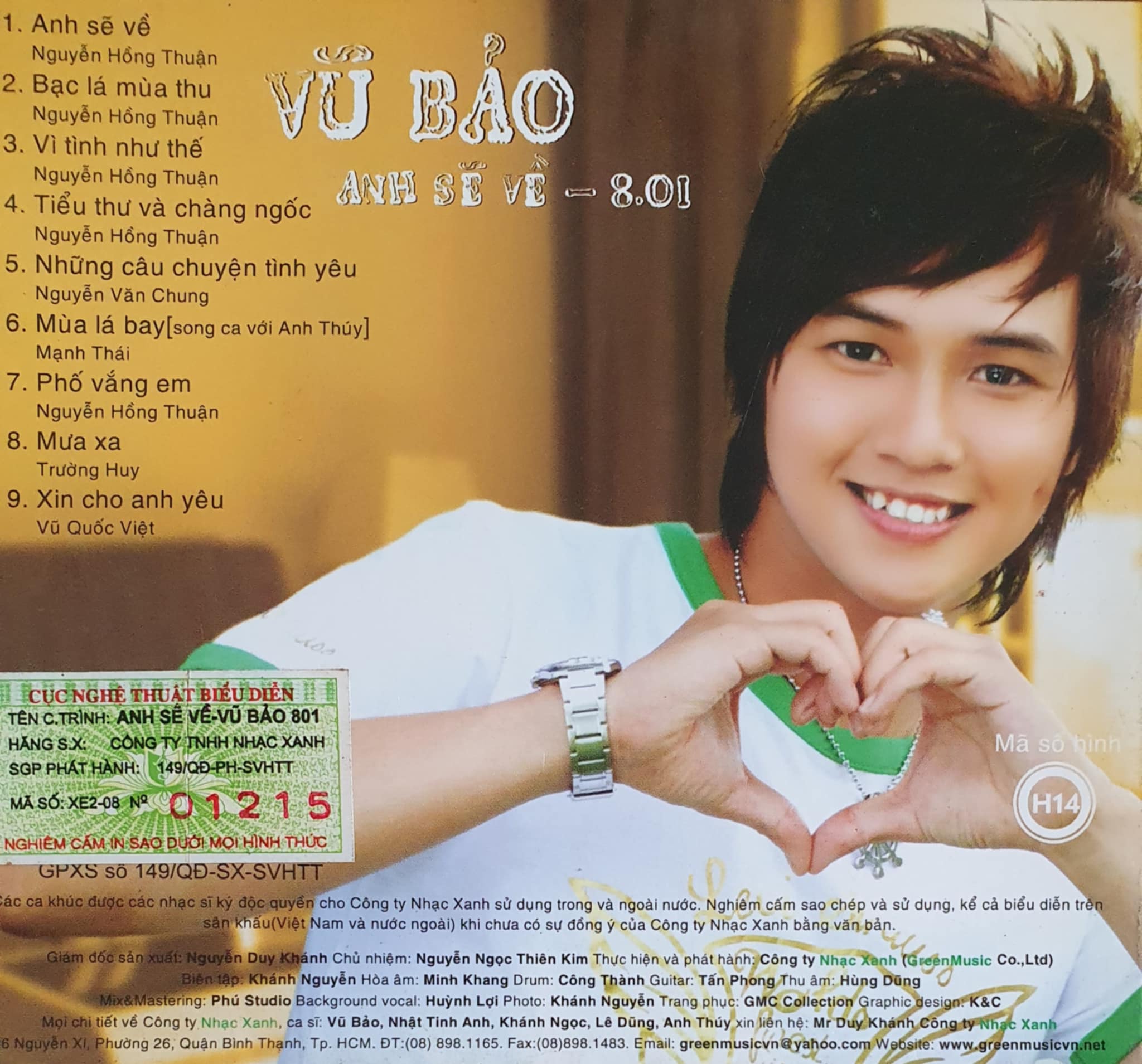 Nhạc Xanh CD - Anh Sẽ Về - Vũ Bảo