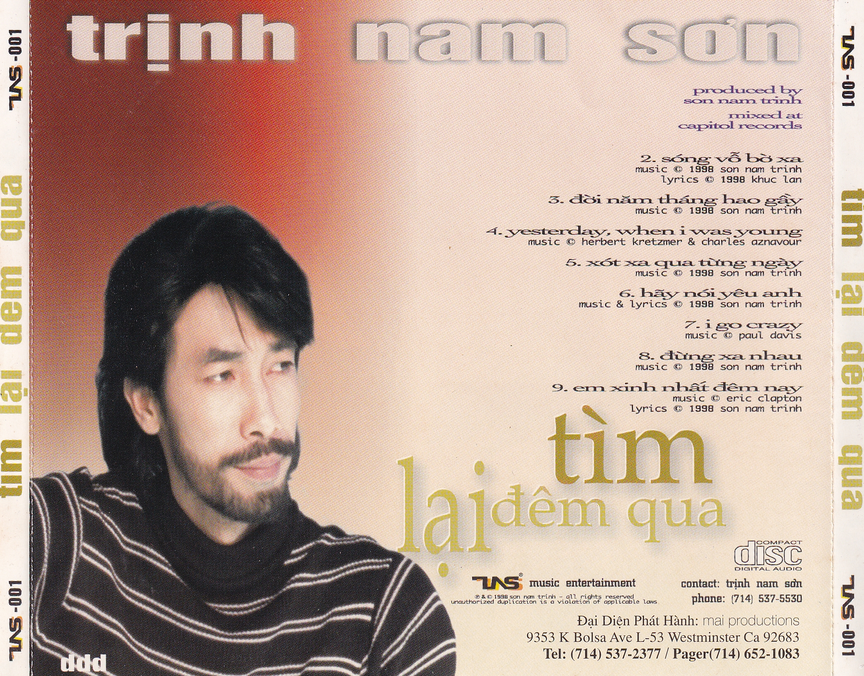 Mai Production CD - Tìm Lại Đêm Qua - Trịnh Nam Sơn
