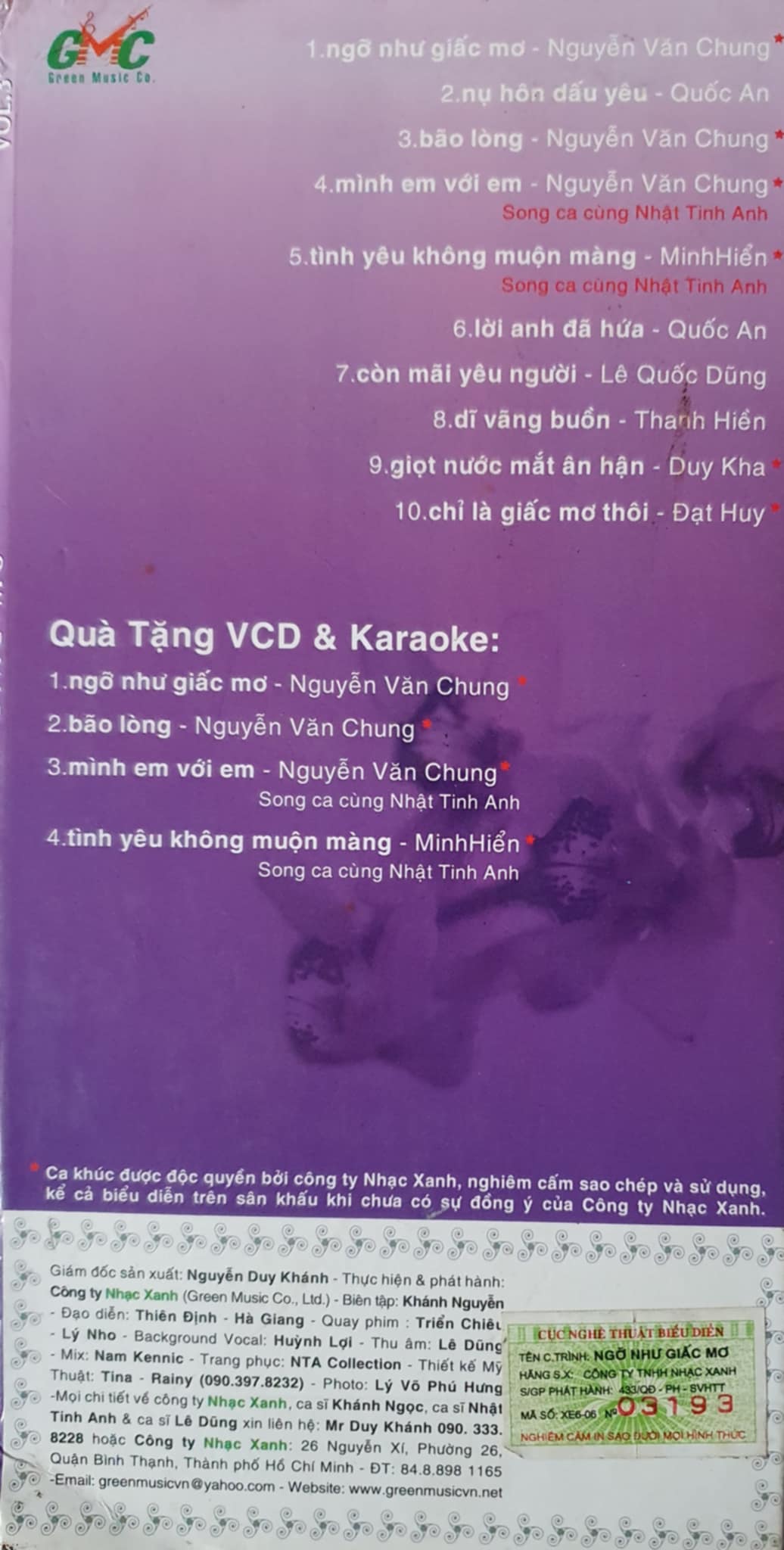 Nhạc Xanh CD - Ngỡ Như Giấc Mơ - Khánh Ngọc