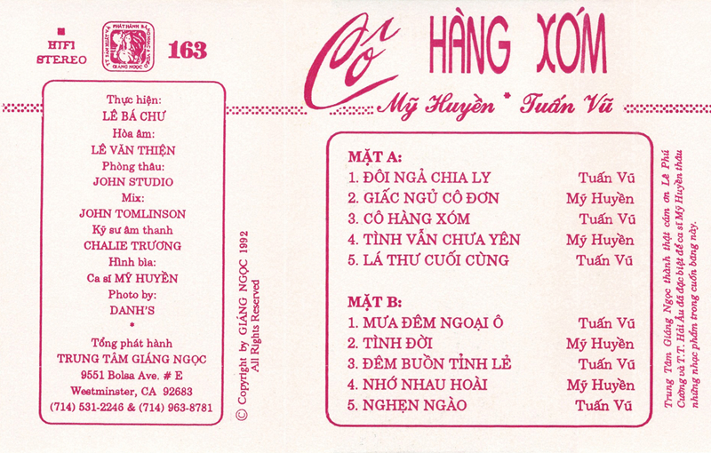 Tape Giáng Ngọc 163 - Cô Hàng Xóm - Tuấn Vũ & Mỹ Huyền