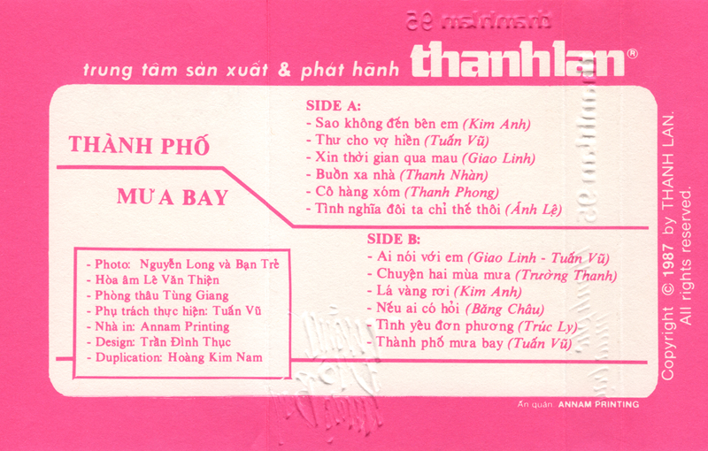 Tape Thanh Lan 95 - Thành Phố Mưa Bay