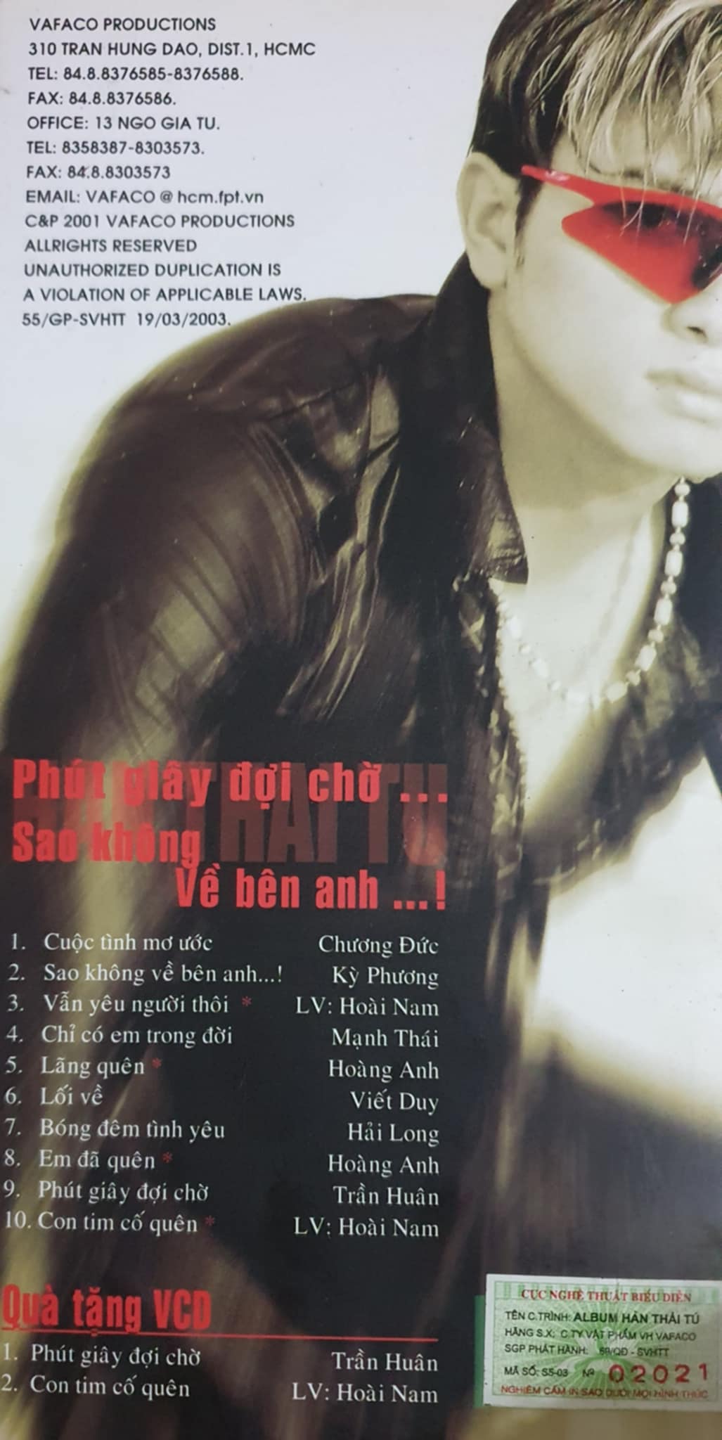 Vafaco CD - Phút Giây Đợi Chờ, Sao Không Về Bên Anh - Hàn Thái Tú