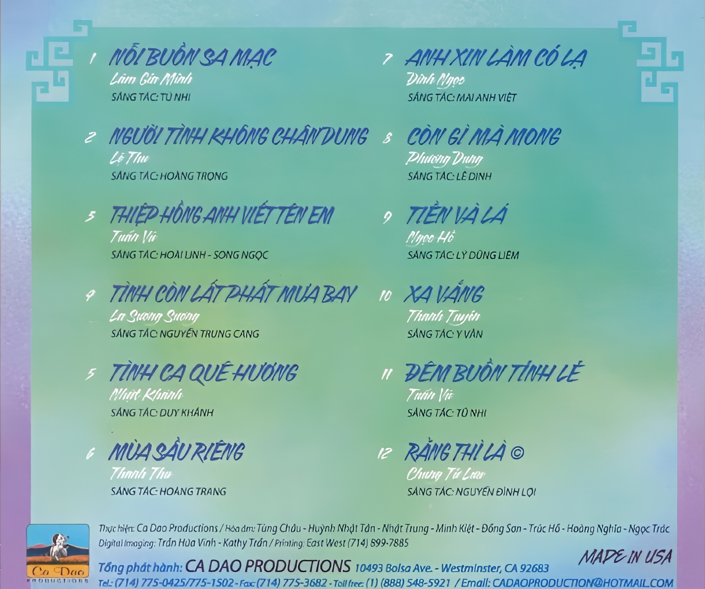 Ca Dao CD081 - Quê Hương Và Người Tình 1