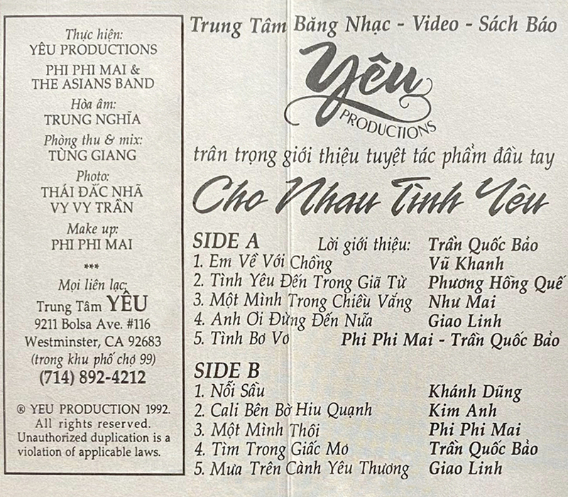 Tape Yêu 1 - Cho Nhau Tình Yêu