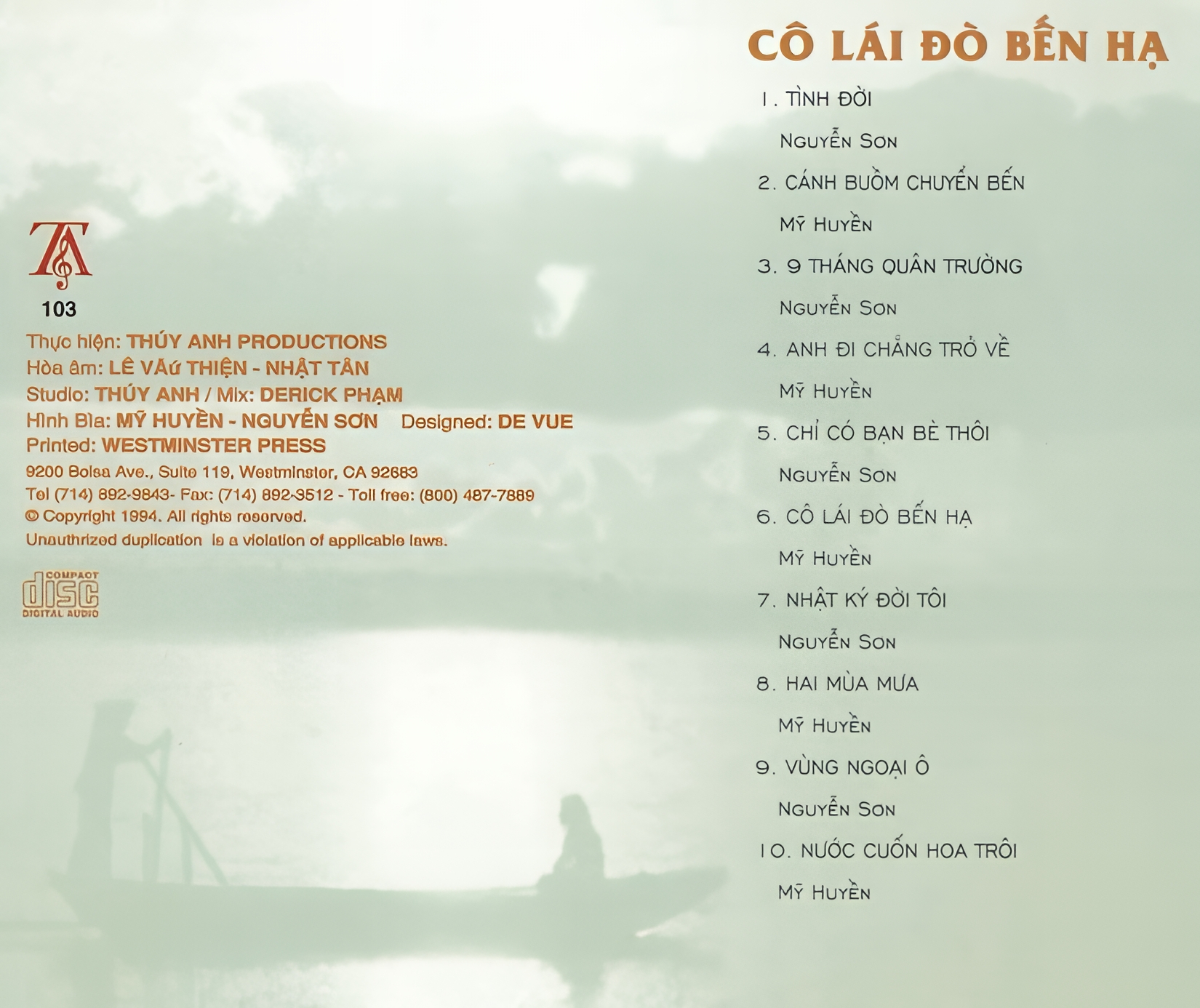 Thúy Anh CD103 - Cô Lái Đò Bến Hạ - Mỹ Huyền & Nguyên Sơn