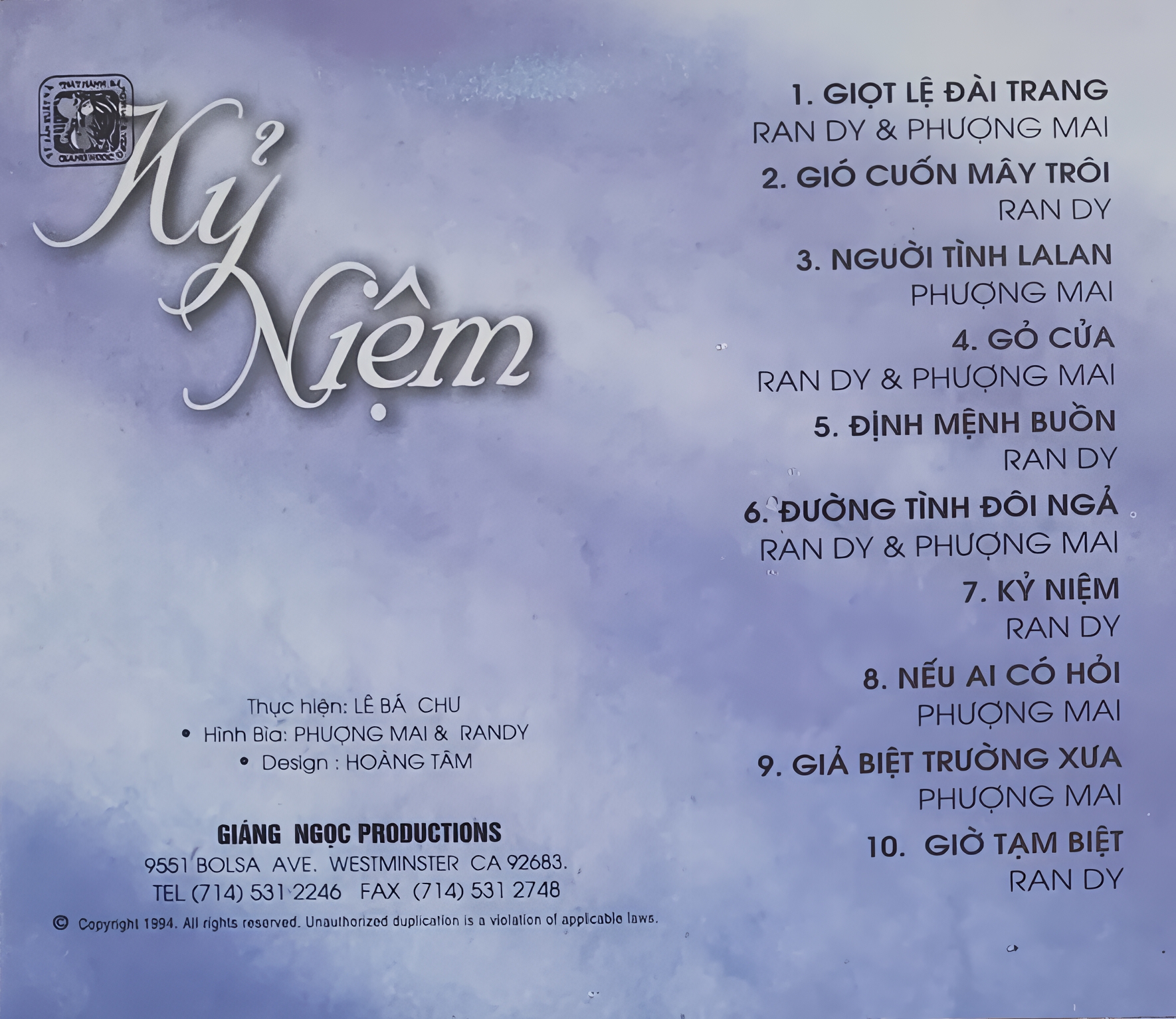 Giáng Ngọc CD - Kỷ Niệm - Phượng Mai & Randy