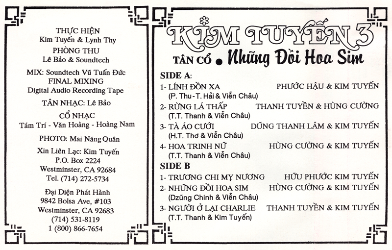 Tape Kim Tuyến 3 - Những Đồi Hoa Sim - Tân Cổ