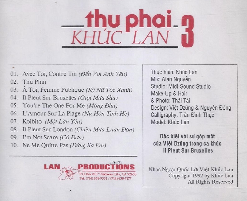 Khúc Lan CD3 - Thu Phai
