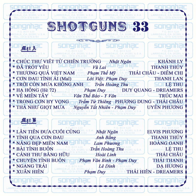 Tape Sóng Nhạc - Shotgun 33