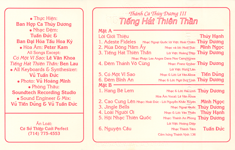 Tape Thánh Ca Thùy Dương 3 - Tiếng Hát Thiên Thần