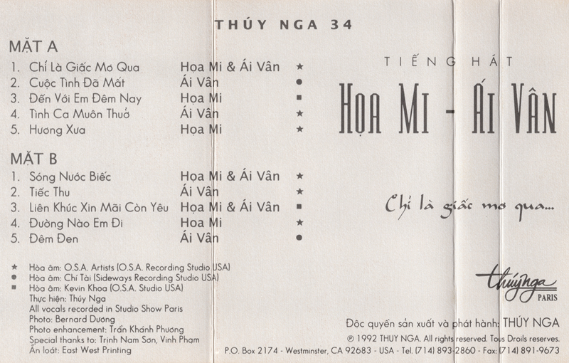 Tape Thúy Nga 34 - Chỉ Là Giấc Mơ Qua