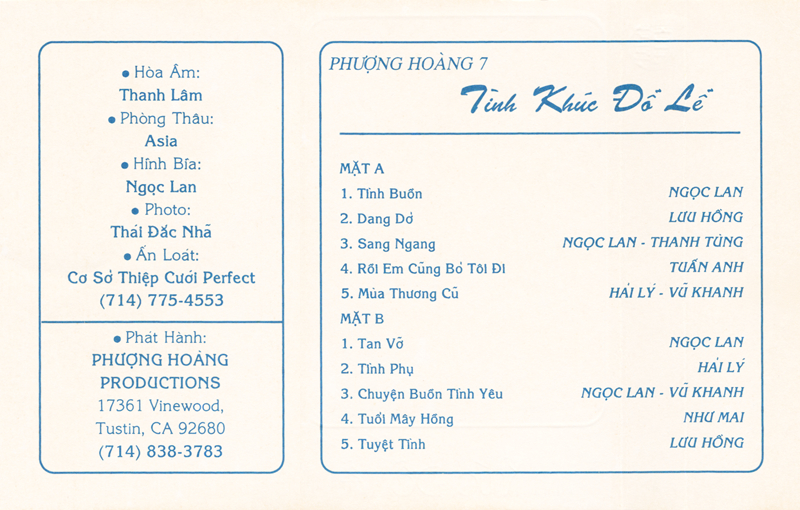 Tape Phượng Hoàng 7 - Tình Khúc Đỗ Lễ