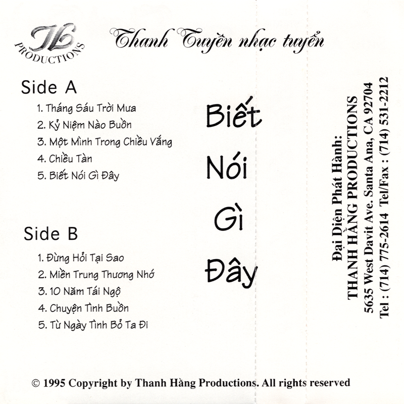 Tape Thái Lan - Biết Nói Gì Đây - Thanh Tuyền