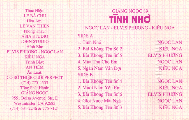 Tape Giáng Ngọc 89 - Tình Nhớ