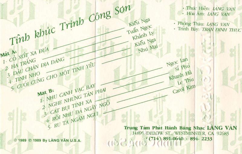 Tape Làng Văn 113 - Tình Khúc Trịnh Công Sơn