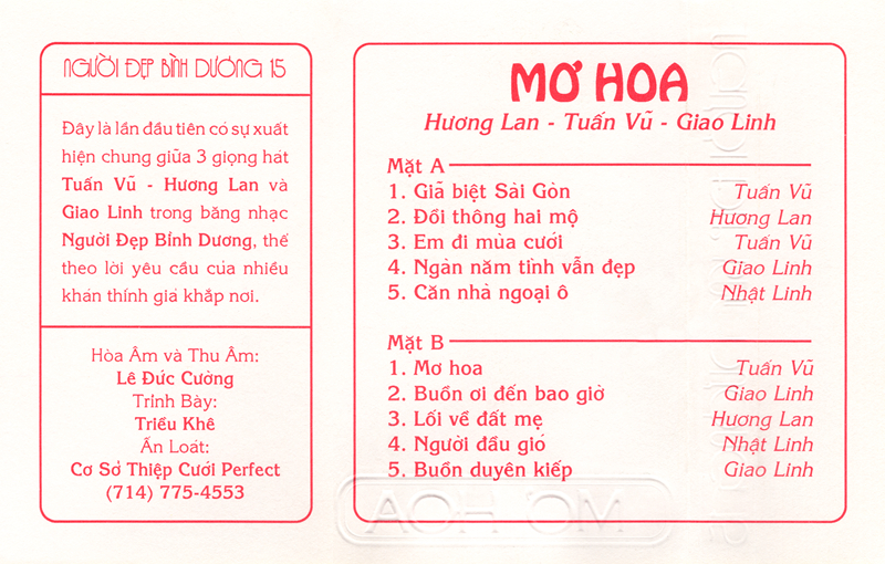 Tape Người Đẹp Bình Dương 15 - Mơ Hoa