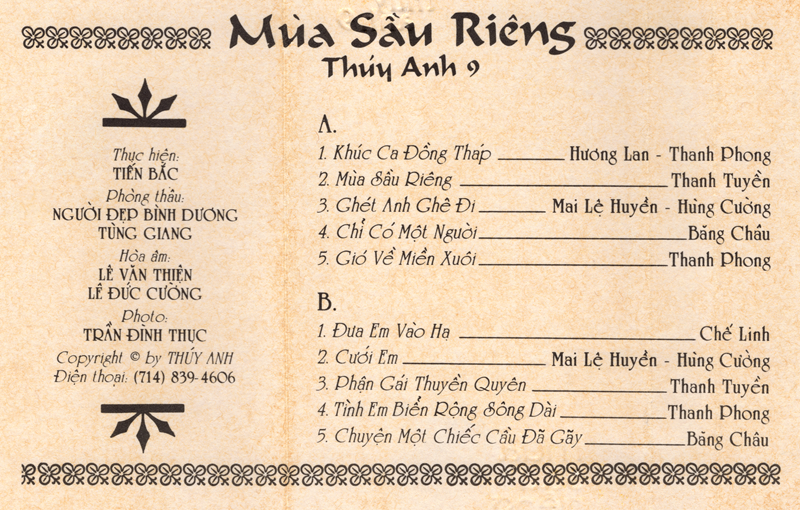 Tape Thúy Anh 9 - Mùa Sầu Riêng