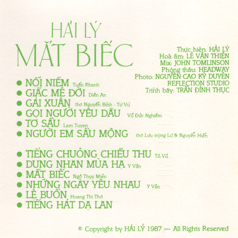 Tape Dạ Lan 47 - Mắt Biếc - Hải Lý