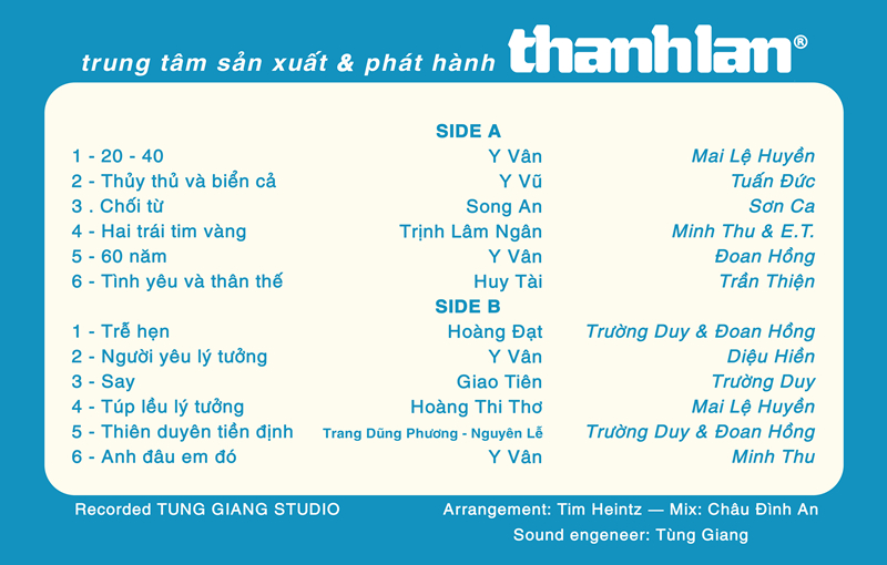 Tape Thanh Lan 1 - Tùng Giang New Wave